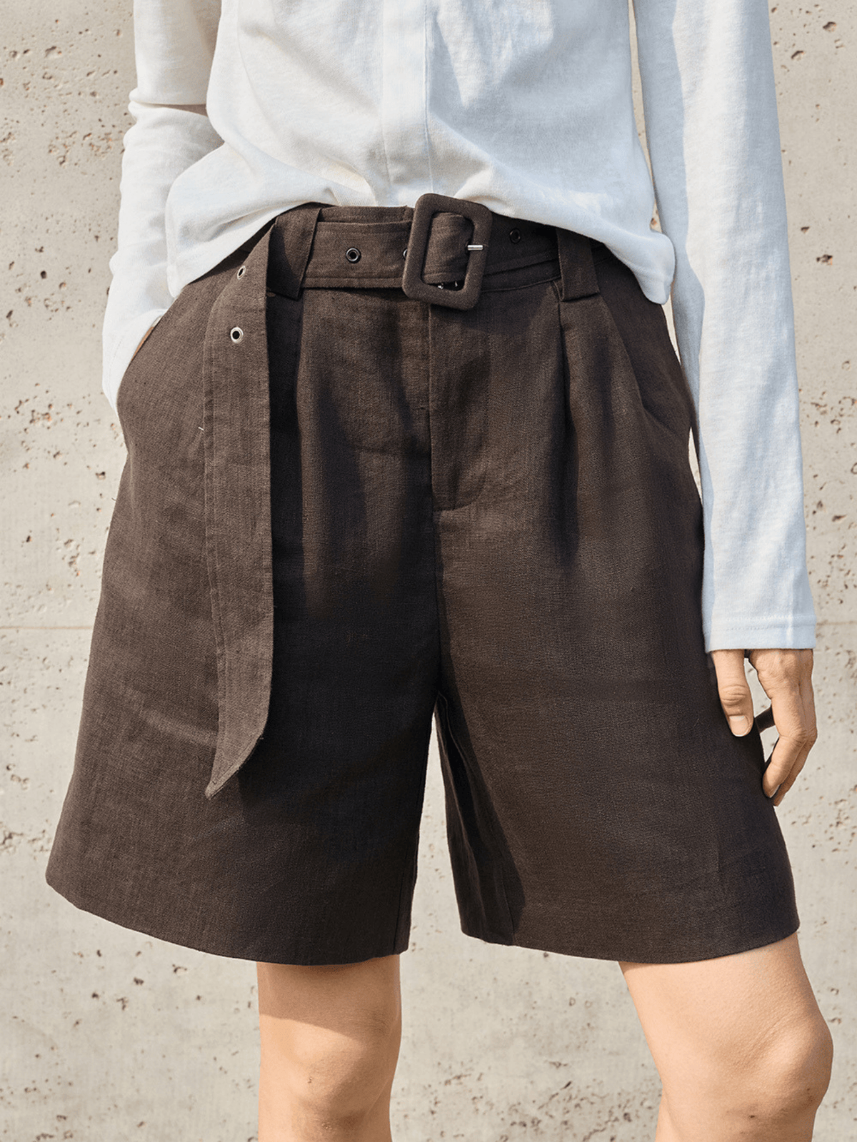 Amalfi Linen Pleated Short