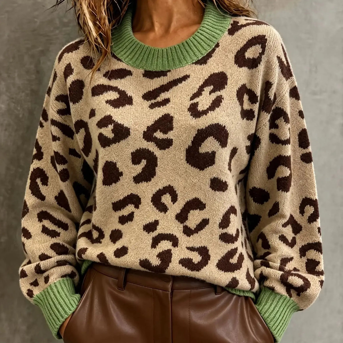 AVRIL LEOPARD SWEATER