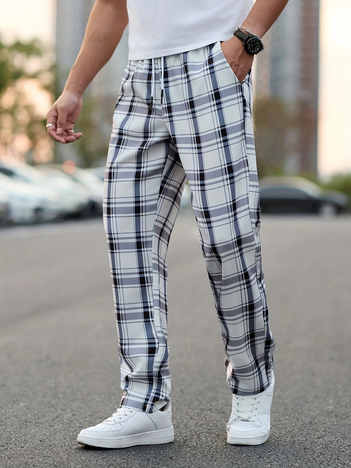 LACHLAN CHECK TROUSERS