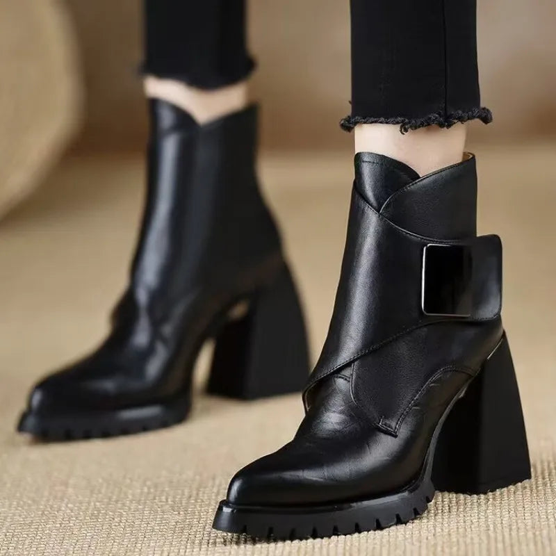 VITTORIA BUCKLE ANKLE BOOTS