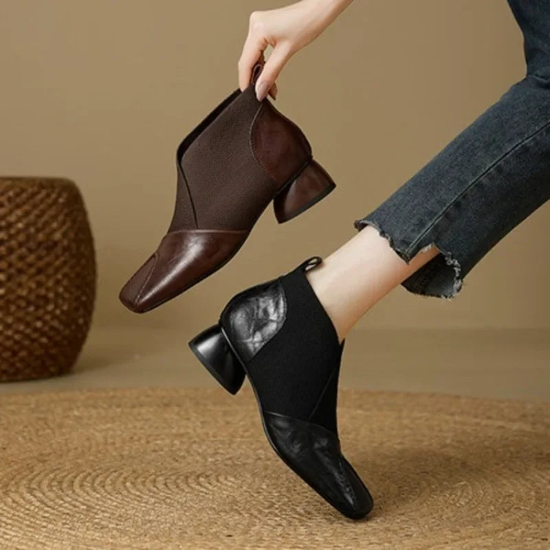 AVELISSE KNIT ANKLE BOOTS