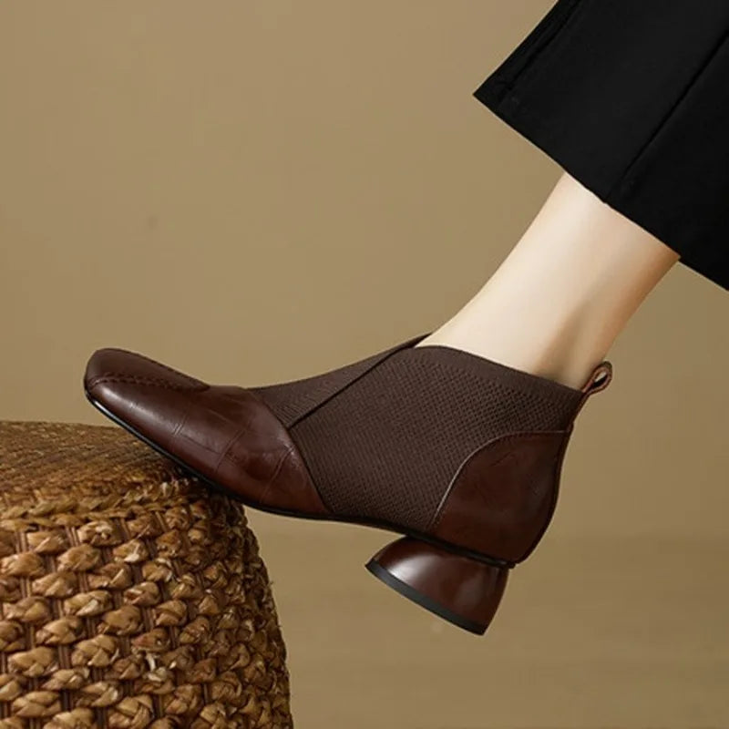 AVELISSE KNIT ANKLE BOOTS