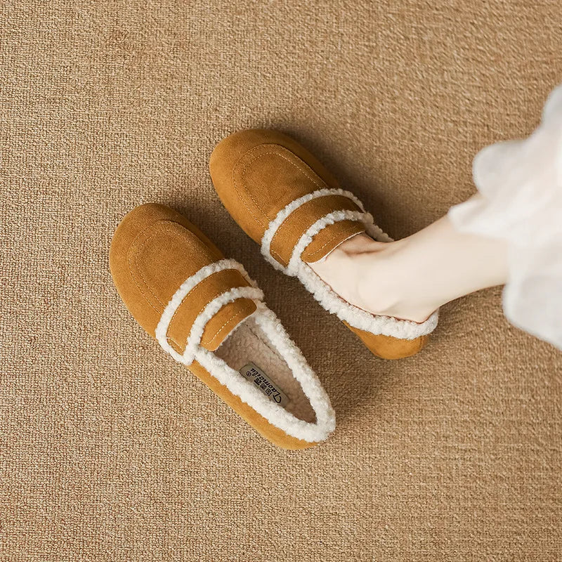 SIENNA FAUX SUEDE FUR-LINED LOAFERS