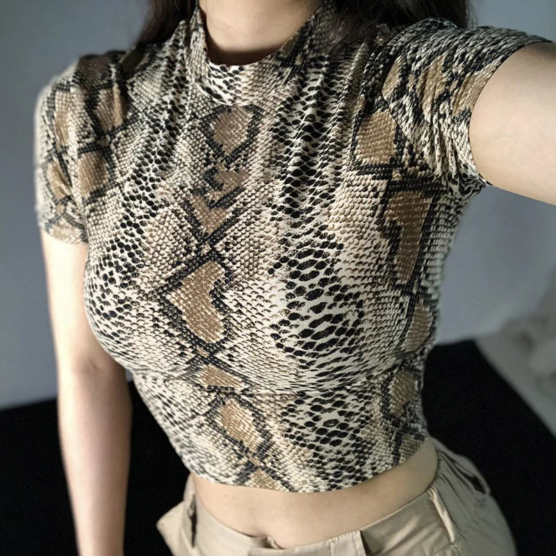 ELIANE SNAKE-PRINT TOP