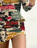 VALERIA GRAPHIC MINI DRESS