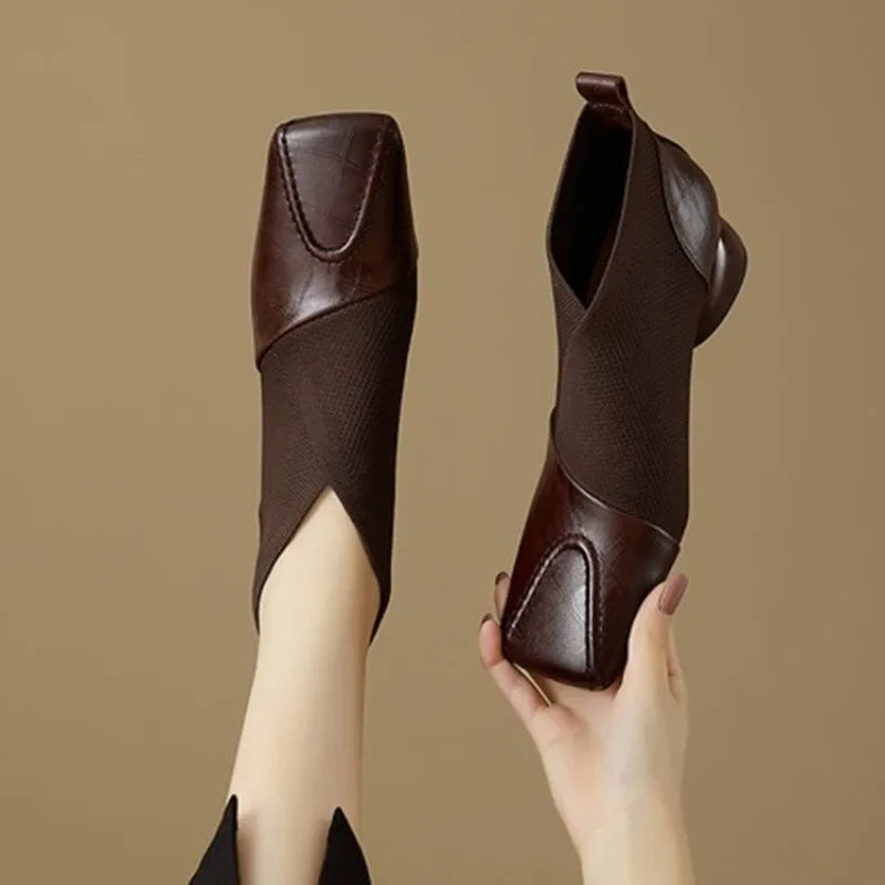 AVELISSE KNIT ANKLE BOOTS
