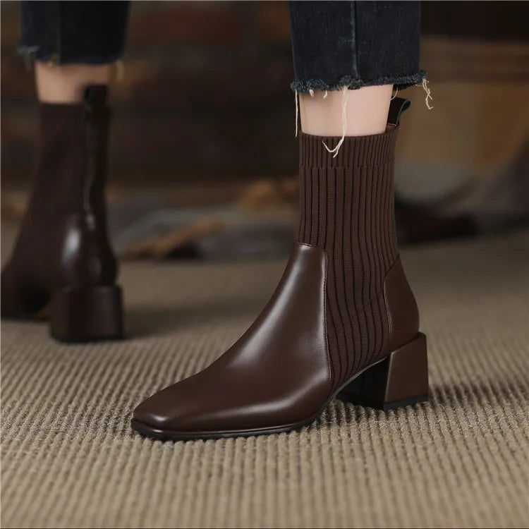 AVERAINE KNIT ANKLE BOOTS