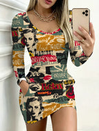 VALERIA GRAPHIC MINI DRESS