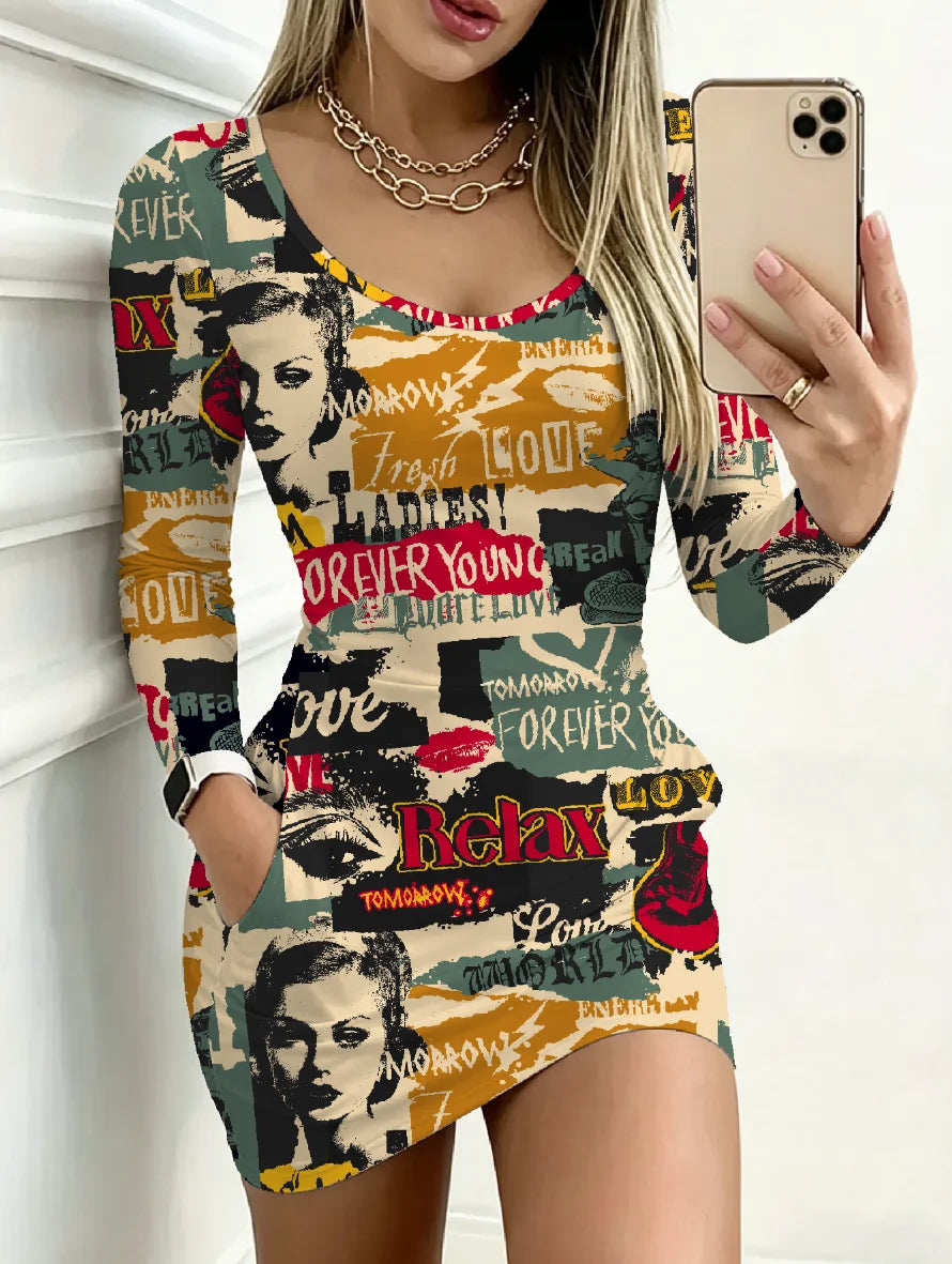 VALERIA GRAPHIC MINI DRESS
