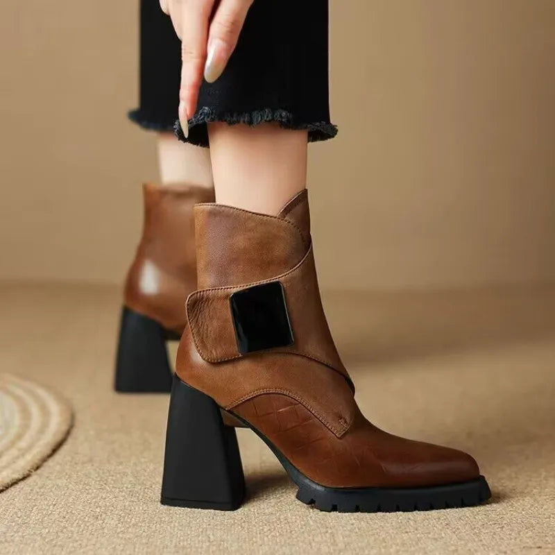 VITTORIA BUCKLE ANKLE BOOTS