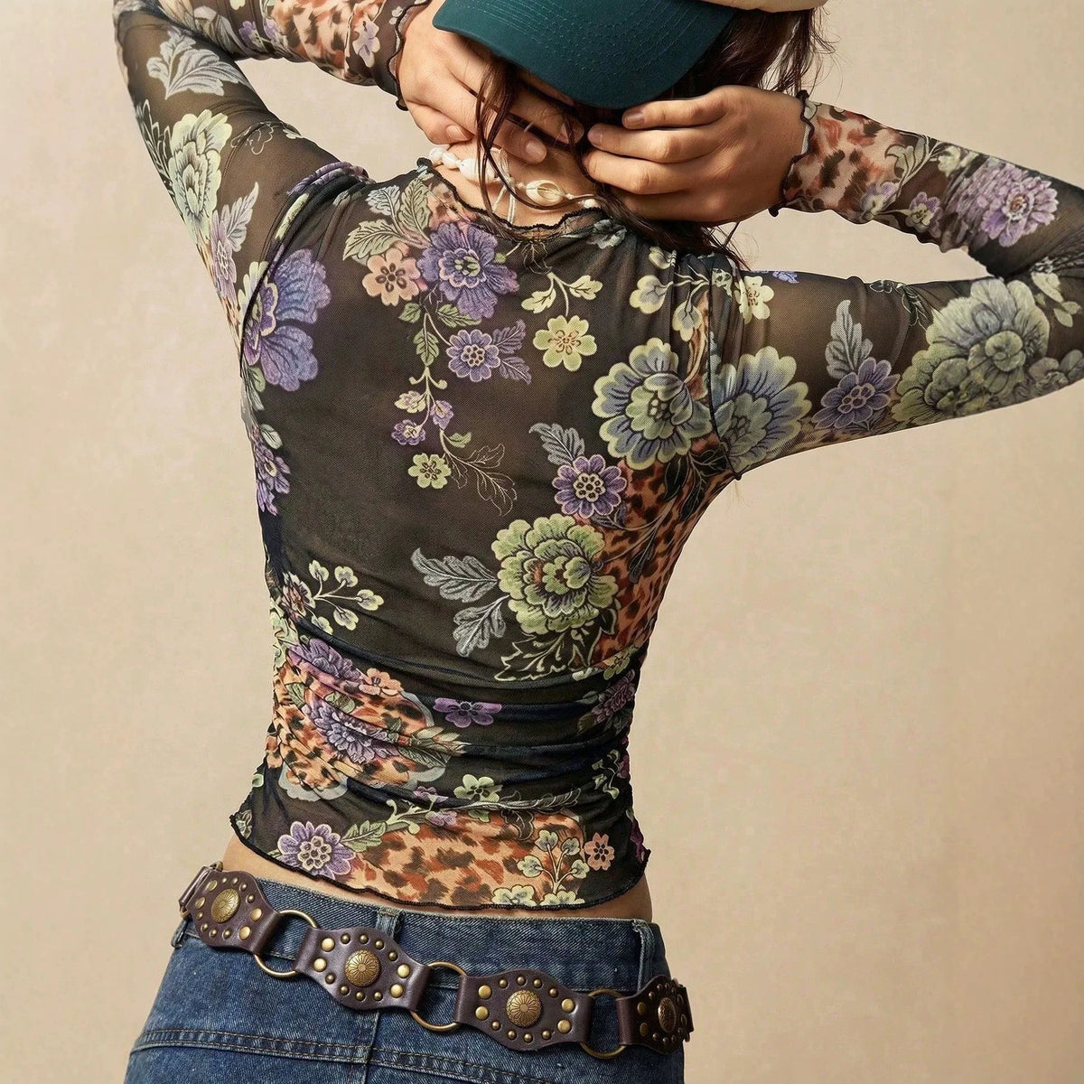 ANOUK FLORAL MESH TOP