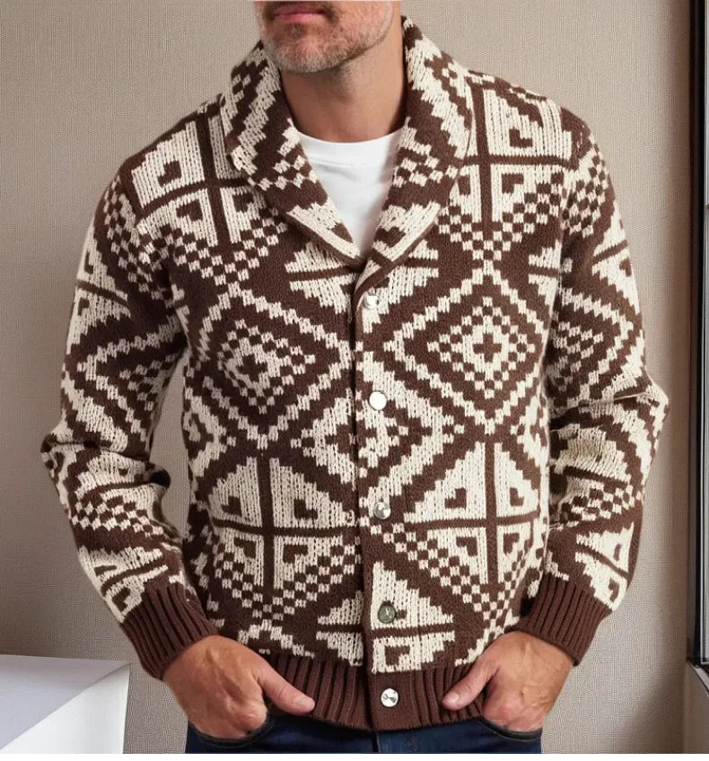 AMBROSE GEOMETRIC CARDIGAN