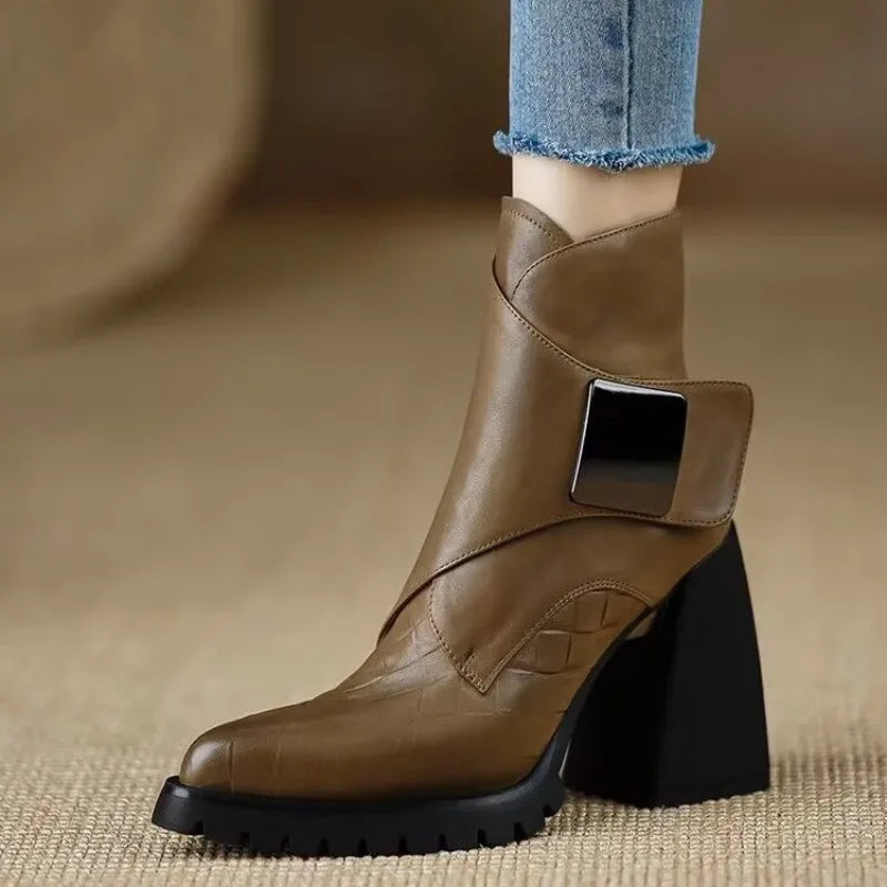 VITTORIA BUCKLE ANKLE BOOTS