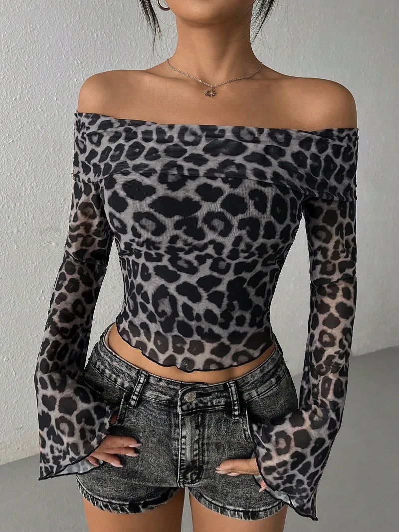 ISABEAU LEOPARD BARDOT TOP