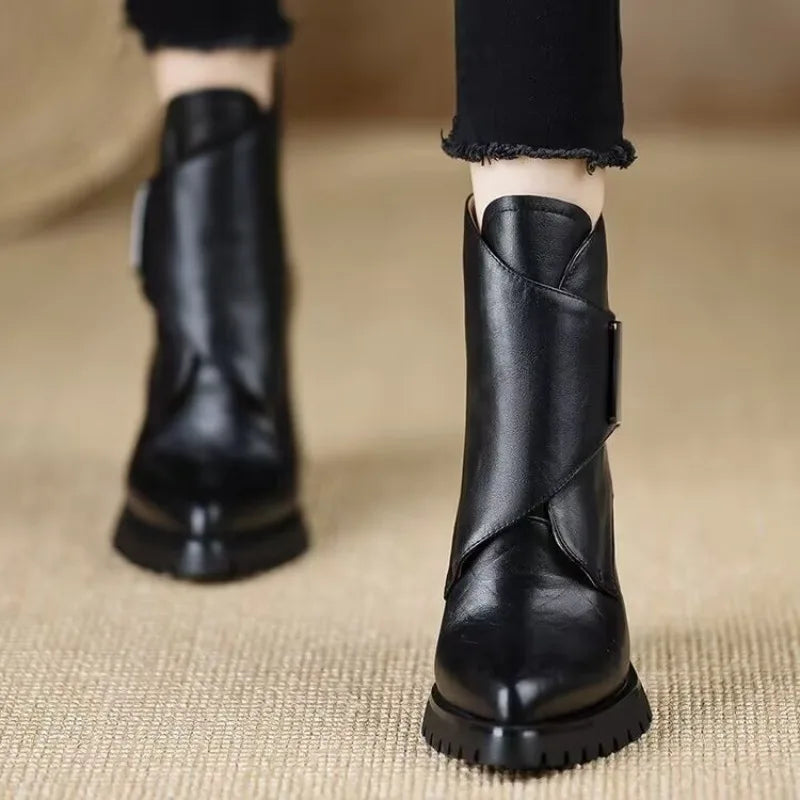 VITTORIA BUCKLE ANKLE BOOTS