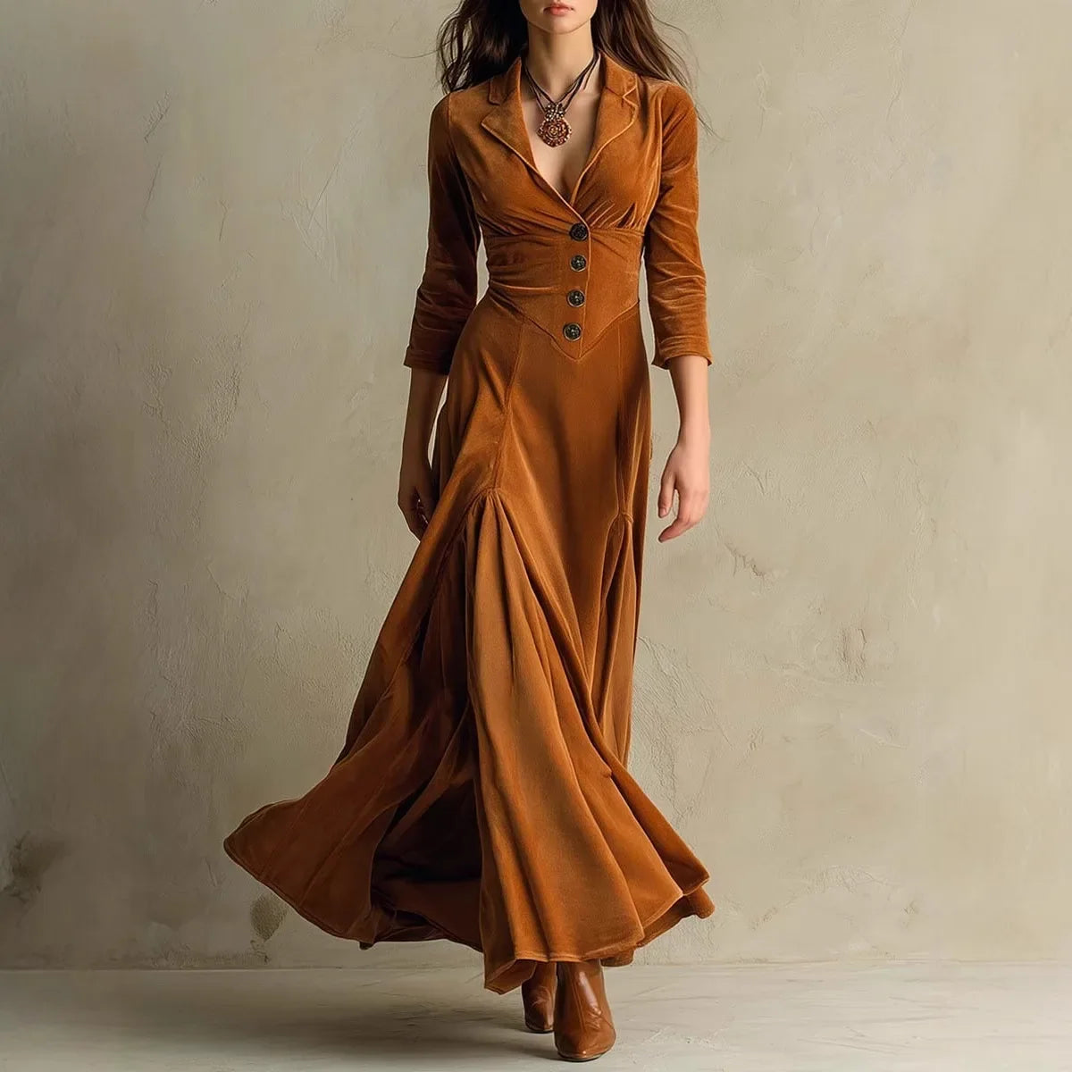 Alanna | Women's Tailored Long Sleeve Maxi Dress