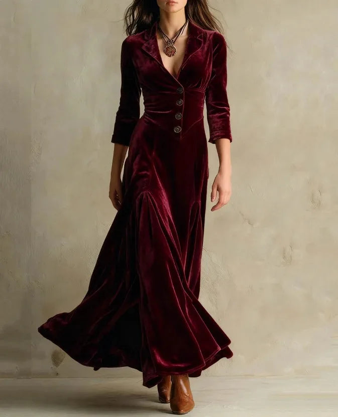 Alanna | Women's Tailored Long Sleeve Maxi Dress