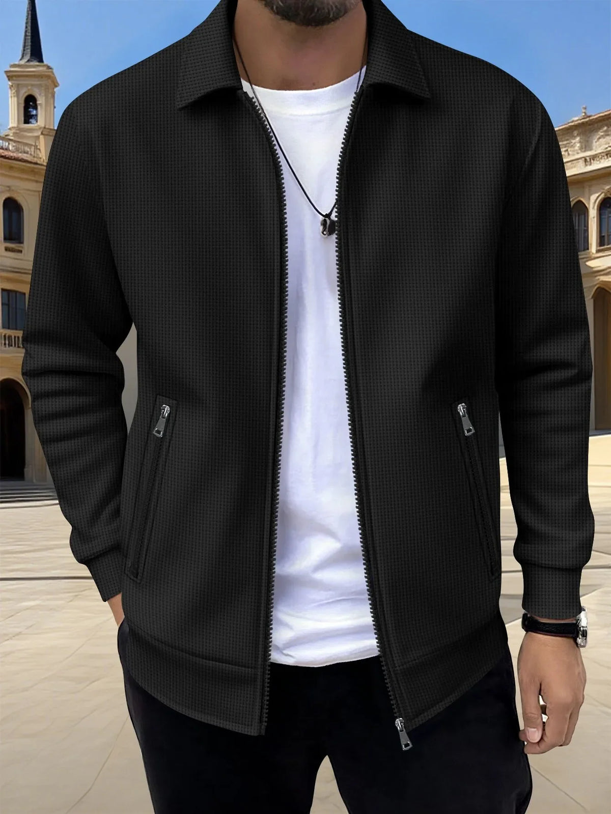 Fitzgerald | Men's Textured Zip Jacket