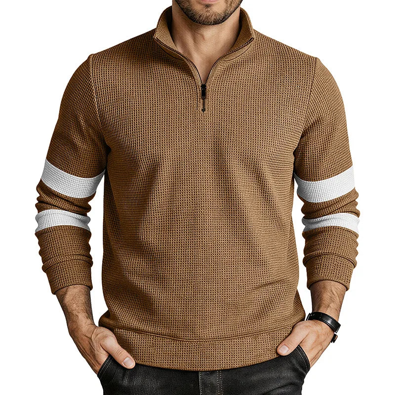 Larson | Men's Quilted Quarter-Zip Sweater