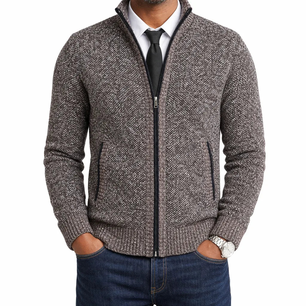 Leland | Men's Zip-Up Cardigan Knit Sweater