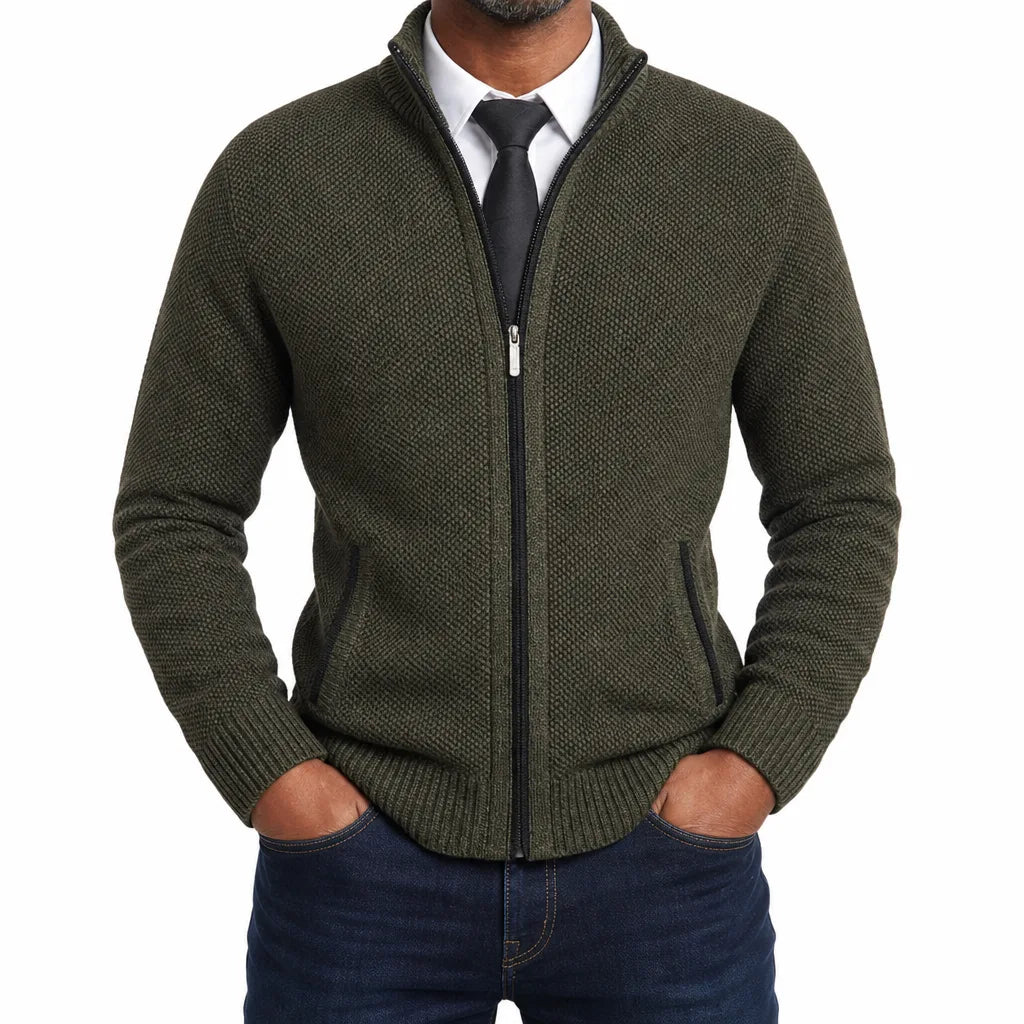 Leland | Men's Zip-Up Cardigan Knit Sweater