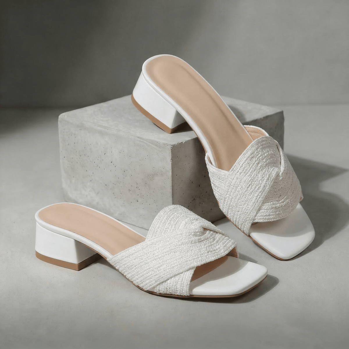 LEVETI WOVEN HEEL SANDALS - ARDEN ROVE