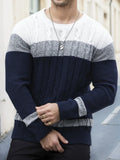 Luc | Men's Cable Knit Colorblock Sweater