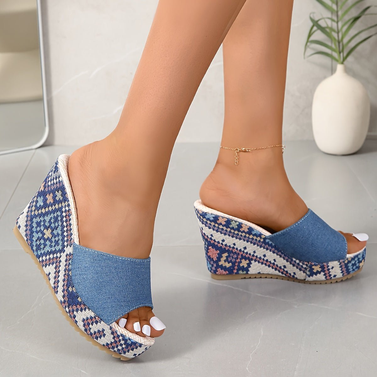 Mosaic Wedge Sandal - ARDEN ROVE