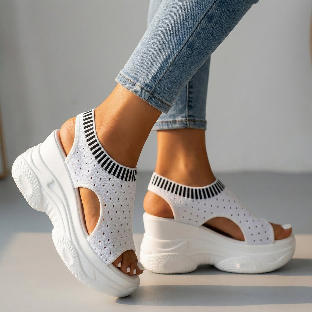Zaina Bloom Wedge Sandals - ARDEN ROVE